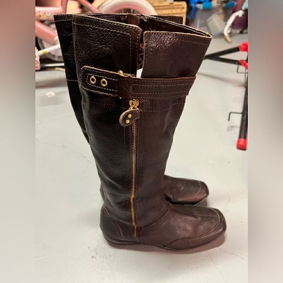 Size 6 Brown Leather Carmen Steffans Tall Riding Boots - Picture 1 of 8